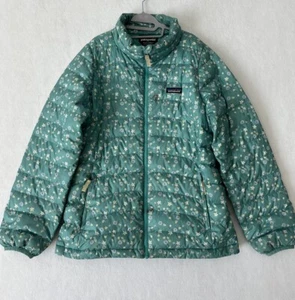 PATAGONIA Girl's Kids Floral DOWN SWEATER JACKET SZ XL (14) - Picture 1 of 13