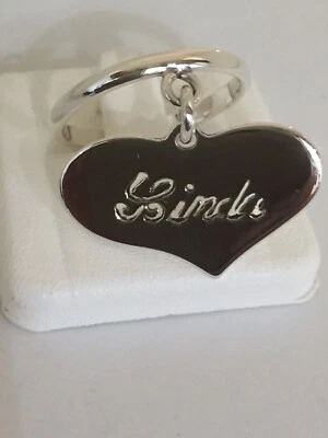 Anello cuore  pendente Argento  925% realizzato su richiesta - Immagine 1 di 4