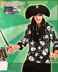 Männer Piraten Kostüm Hemd Totenkopf 48/50, 52/54 Karneval Fasching - Bild 1 von 1