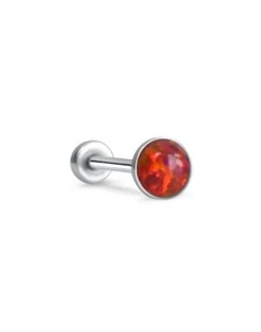 Threadless Labret Push Pin Nose Ring Steel Monroe Stud 3mm Opal 16G 18G 20G - Picture 1 of 10