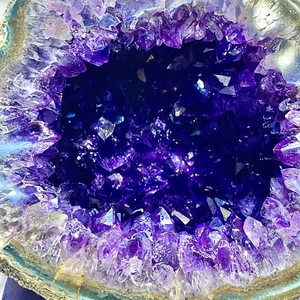 9.06LB Uruguay Natural Amethyst Money Bag Cave Decoration+Bracket - Picture 1 of 16