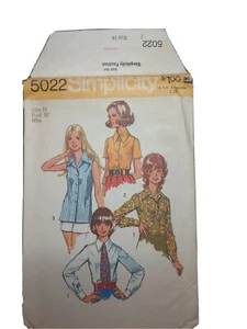 Simplicity 5022 Damenbluse Größe 14 Muster geschnittener Umschlag Beschädigung - Bild 1 von 6