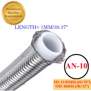 Teflon Ptfe Gomma Liquido/Carburante Tubo Acciaio Intrecciato Anti-corrosione - Picture 1 of 12
