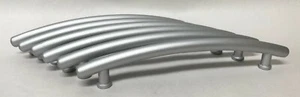 Gray / Silver Matte Bow Cabinet Pull Handles 5" Centers Lot of 6 #9772 - Picture 1 of 5