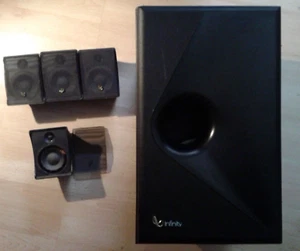 Infinity Lautsprecher Micro Satellit/Subwoofer System schwarz ca. 25 Jahre alt - Bild 1 von 10