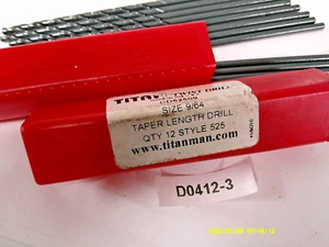 12 STÜCK: TITAN 9/64 " EXTRA LÄNGE SPIRALBOHRER CD68404 Menge 12 "F - Bild 1 von 4