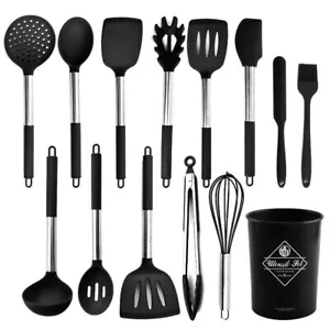 Kochbesteck-Set Schwarz, Silikon Küchenutensilien Set, Küchenhelfer, Küchengerät - Bild 1 von 10