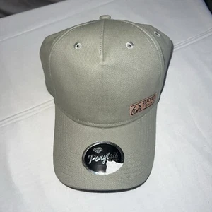 RealTree Beige/Gray Ladies High/Low Ponytail Hat Stretch Fit Baseball Cap - Picture 1 of 5