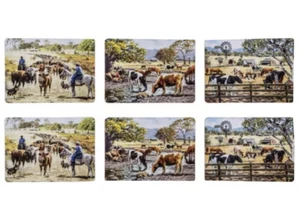 Dining Kitchen Australia Farm Grazing Paddocks Cork Backed Placemats Set Of 6 - Picture 1 of 4