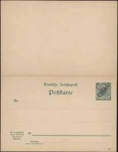 GERMANY, 1898. Offices in China Double Post Card P3, TII, Mint - Picture 1 of 1