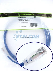 Cable de conexión modular de red Ortronics OR-MC605-06 Cat6, 5 pies azul ~ STSI - Imagen 1 de 4