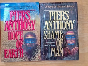 VTG Piers Anthony Shame of Man & Hope of Earth Geodyssey Series #2 & 3 Hardback - Picture 1 of 10
