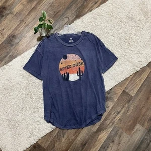 T-shirt grafica blu Aerie taglia small oversize dopo il tramonto effetto invecchiato - Foto 1 di 4