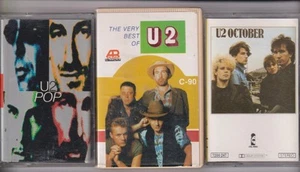 U2 set of 3 K7 audio cassettes including 1 with tape case - Picture 1 of 1