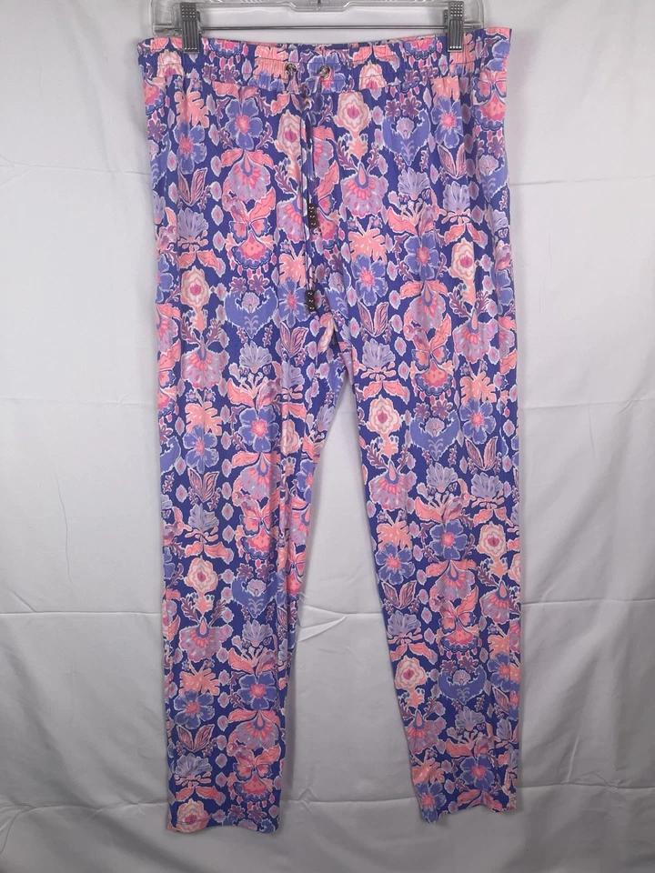 Pantalones de chándal Lilly Pulitzer multicolor, púrpura/naranja floral talla M Foto 1 de 4