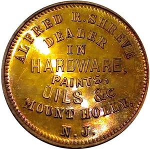 (1863) Mount Holly NJ-MH 3b A R Shreve Merchant Token Hardware  - Bild 1 von 3