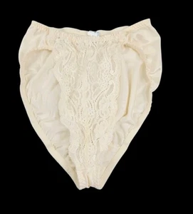 Bikini vintage Giglio di Francia pizzo trasparente raso taglio alto Y2K anni 90 piccolo - Foto 1 di 6