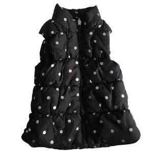 One Step Up Black & Silver Quilted Puffer Vest with Heart Charm Girls Size S/4 - Picture 1 of 4