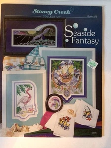 2001 Stoney Creek Cross Stitch Booklet SEASIDE FANTASY Fish Whale Turtle Otter - Picture 1 of 4