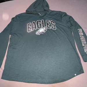 Fanatics Philadelphia Eagles Long Sleeve Hoodie Shirt Men’s 3XL Green Logos-4905 - Picture 1 of 19