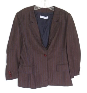 Carolina Herrera Blazer Jacke Damen Größe 8? Braun gestreift - Bild 1 von 7