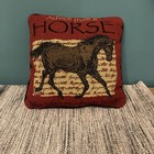 Advice From A Horse Reversible Textured Tapestry Two Sided Throw Pillow 12"x12"