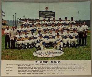1965 Campeones del Mundo Los Angeles Dodgers Team Foto 8x10 Koufax Baseball - Imagen 1 de 8