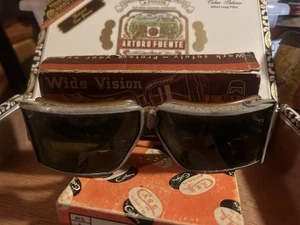 Vintage Motorcycle Safety Goggles Cesco Wide Vision in Original Box Rare Tinted - Picture 1 of 7