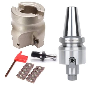 Face Mill Indexable End Milling Cutter BT30 Arbor + 10X APMT1604 Inserts CS ~ - Foto 1 di 7