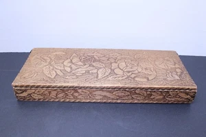 Large Antique Wooden Trinket Box with Floral Design - Picture 1 of 9