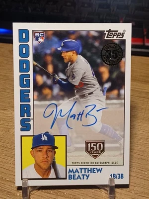 2019 Topls Matthew Beaty RC '84 35th Anniversary Autograph /150 - Image 1 of 3