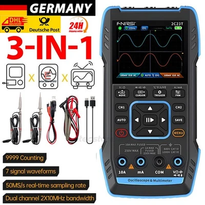 FNIRSI 2C23T Handheld Oscilloscope Digital Multimeter Signal Generator 3in1 2.8" - Bild 1 von 4