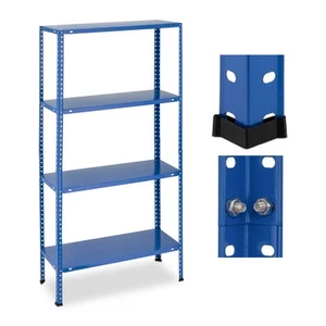 Heavy Duty Shelving Unit Adjustable Organisation Steel 4 Shelves Blue - Picture 1 of 9