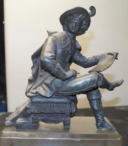 Antique C 1900 Ansonia Shakespeare The Poet Mantle Clock Topper / Accent Statue - Picture 1 of 12