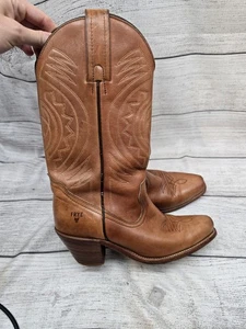 Vintage Frye Western Style Leather Boots #7035 Brandy Brown 6.5 B - Picture 1 of 11