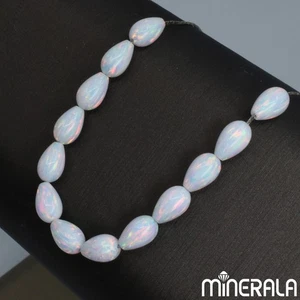 LÁGRIMA DE ÓPALO SINTÉTICO CREADA EN LABORATORIO BLANCO 5x8 mm CUENTAS PERFORADAS COMPLETAS WP02808 - Imagen 1 de 4