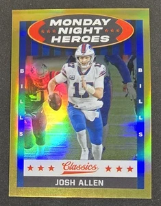 Panini Classics Monday Night Heroes Gold Holo 2021 #MNH-20 Josh Allen/75 - Imagen 1 de 2