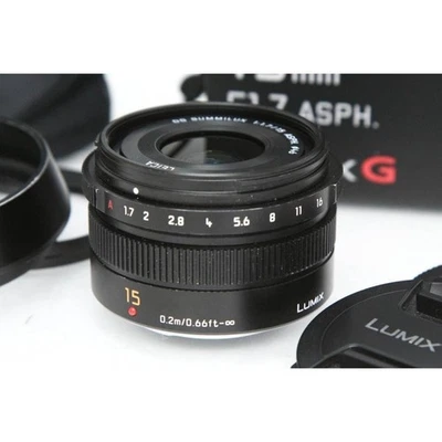 В ОТЛИЧНОМ СОСТОЯНИИ + 5 Panasonic LEICA DG SUMMILUX 15 мм/F1.7 ASPH, коробка, руководство и т. д. из Японии - Изображение 1 из 4