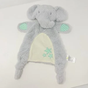 Animal Adventure Elephant Lovey Plush Baby Blanket Green Dot Stars Knotted - Picture 1 of 10