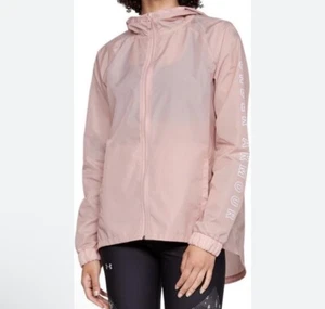 Under Armour Womens Blush Pink Ultra Light Rain Jacket Windbreaker Size S - Picture 1 of 13