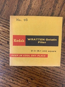 NOS Wratten Kodak No 98 Filter 2x2 inch (50mm) Gelatin RARE - Picture 1 of 2