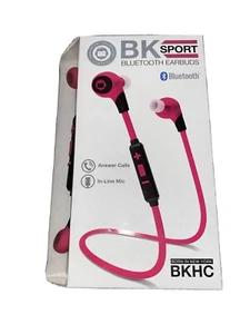 BK Sport Bluetooth Earbuds - NYC brand BKHC Pink BKHC-2591-PNK - Picture 1 of 4