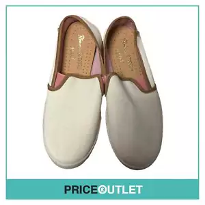 Rivieras - Mens White and Pink Canvas Slip On Shoes - Size 42 - BRAND NEW WITH T - Picture 1 of 5