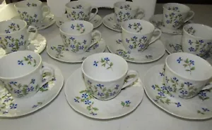 B&CO. BERNARDAUD LIMOGES FRANKREICH "NICOLE" HALBTASSEN & UNTERTASSEN - 9er SET - Bild 1 von 4