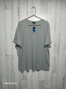 Venezia 26/28 graues Kurzarm-T-Shirt mit V-Ausschnitt neu mit Etikett - Bild 1 von 6