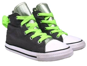Converse Chuck Taylor All Star Youth Kids Black Mid Top Canvas Sneaker Shoes 10 - Picture 1 of 11