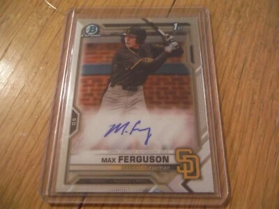 MAX FERGUSON - 2021 AUTOGRAPH Bowman Chrome Draft 1st Prospect / Rookie #CDA-MF - Image 1 of 2