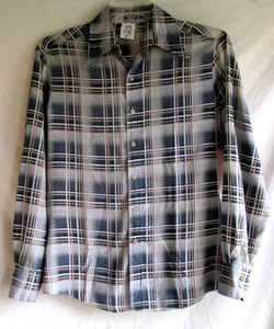 VTG...KENNINGTON...PLAID...DISCO / HIPPIE...SHIRT...sz MEDIUM - Picture 1 of 6