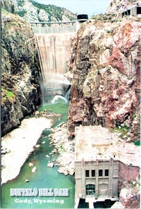 Buffalo Bill Dam Cody Wyoming Postkarte - Bild 1 von 2