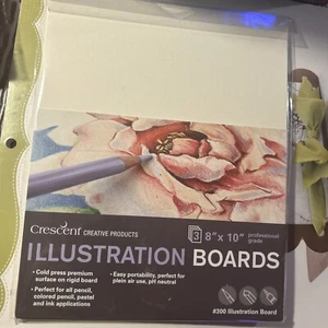 Crescent Illustration Board 3 Pack 8"X10" White Ultra Smooth #300 Marker Board - Picture 1 of 6
